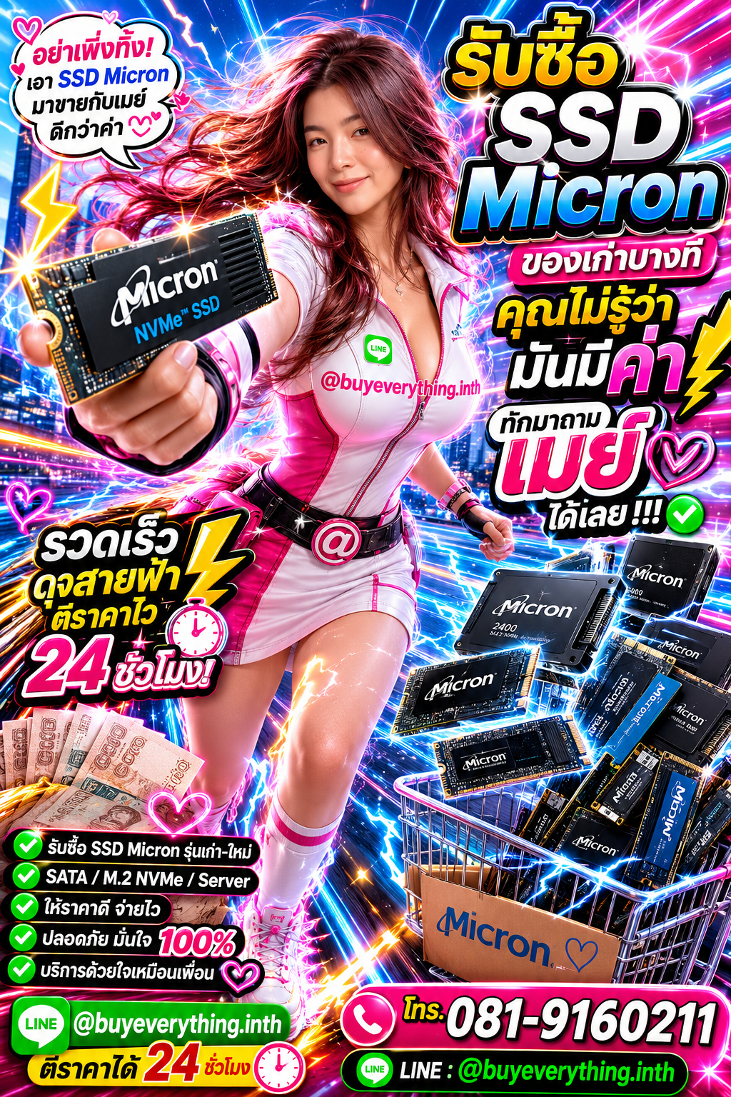รับซื้อ SSD Micron ให้ราคาดีที่สุดแล้ว เชื่อเมย์สิ ตีราคาได้ 24 ชั่วโมง